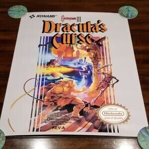 Poster - Castlevania III NES cover art print (NEW) - Konami